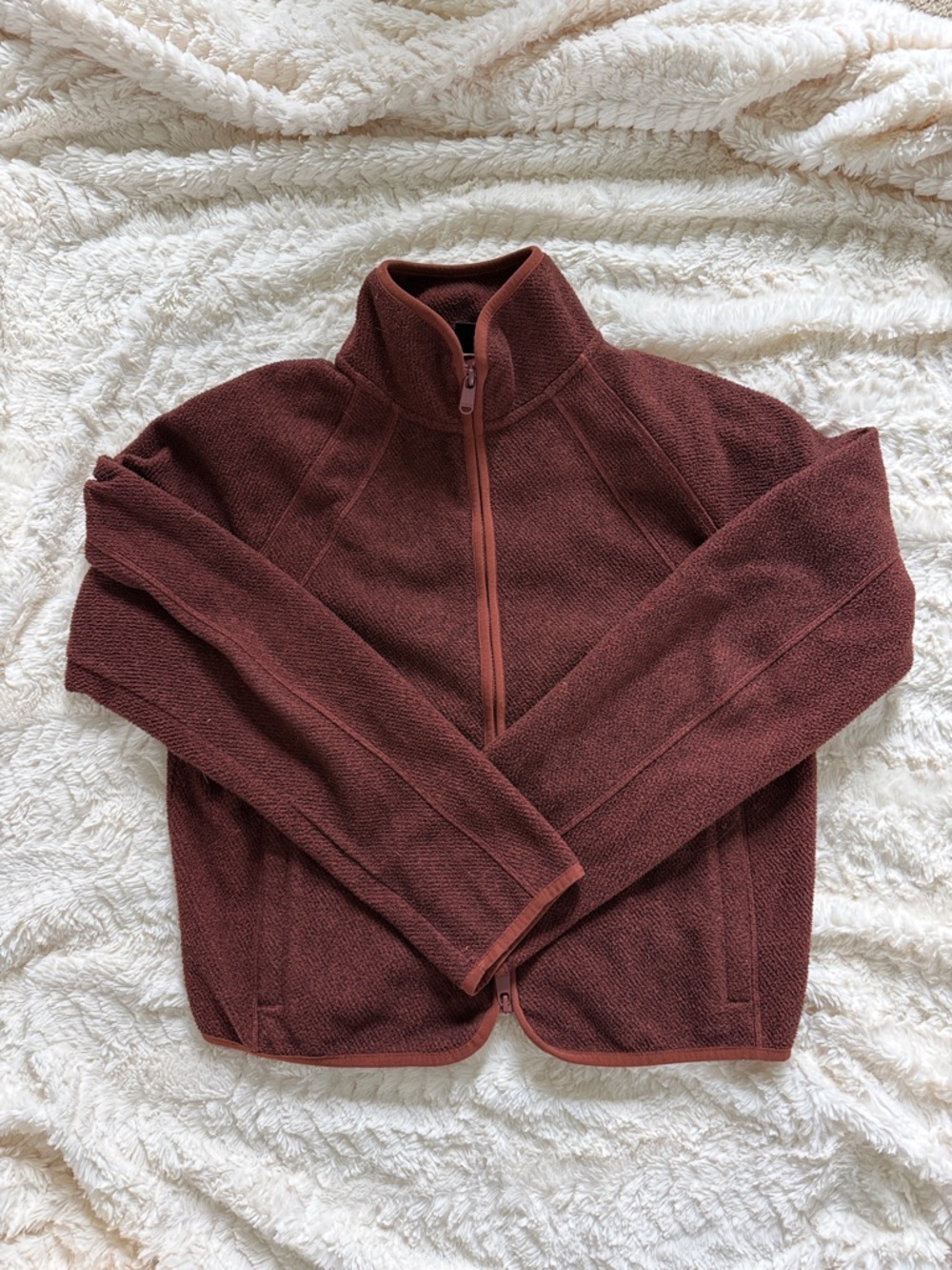 Athleta Women's Full-Zip Mock Neck Jacket - Brick Brown